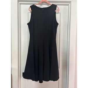 Haani Womens Petite Black Sleeveless Keyhole Back‎ Pleated Flare Dress 2XP